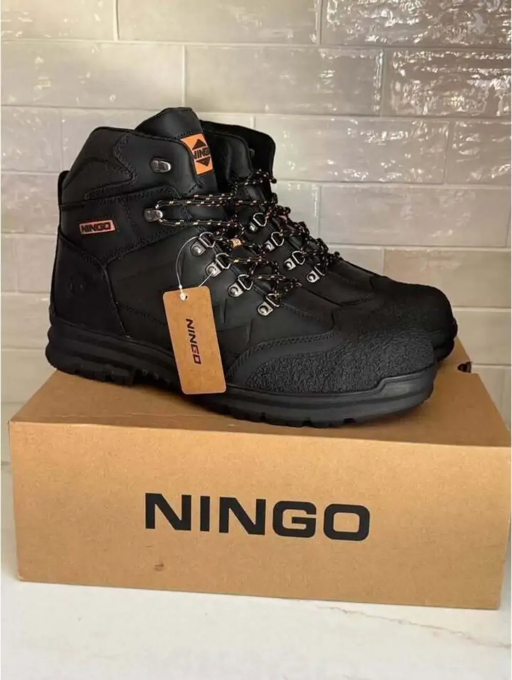 Size 13 Ningo Mens Steel Toe Work Boots